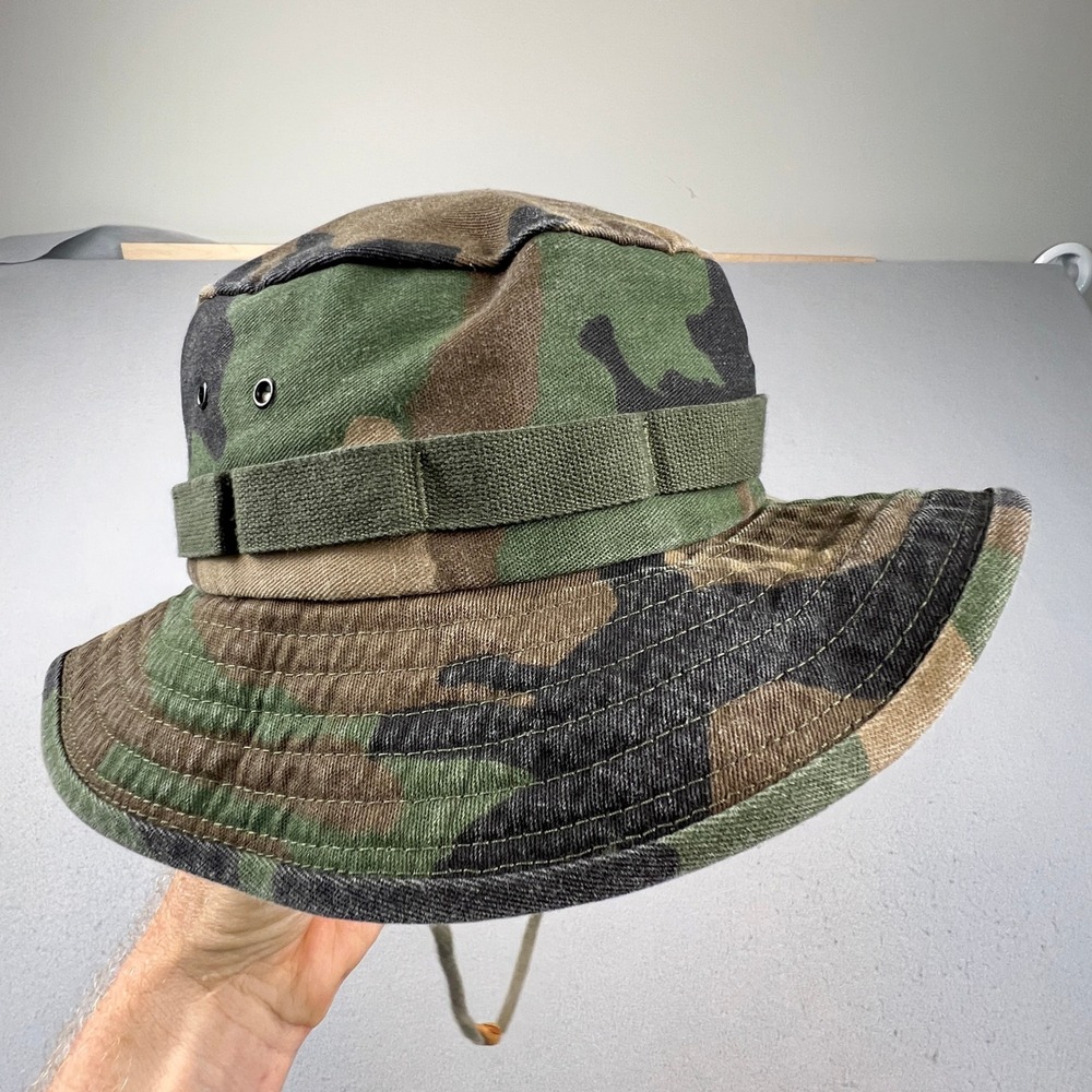 Military‎ Boonie Hat Mens XL Camo Woodland Tactical Sun Bucket Hat Seal Team